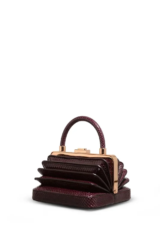 Small Diana Bag in Bordeaux Snakeskin