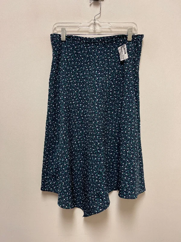 Skirt Midi By Banana Republic In Blue & Green, Size: 4